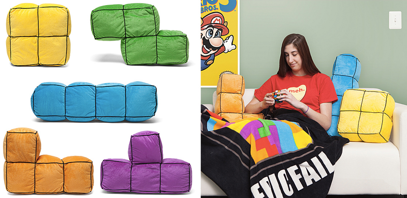 Illustration for article titled Giant 3D Tetris Cushions Are the Perfect Fort-Building Tool